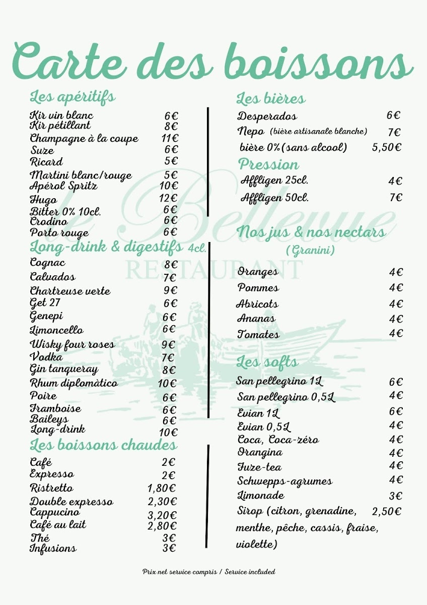 Menu Restaurant Le Bellevue-1